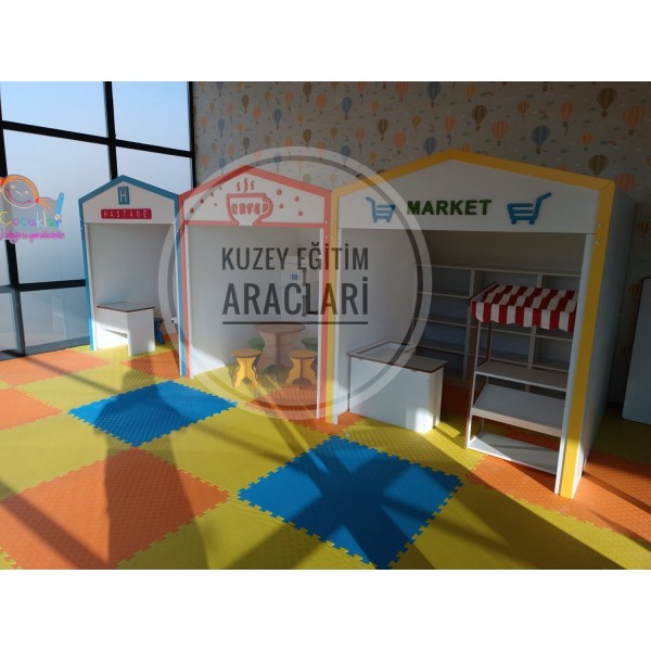 Meslek Köşeleri  Market, Hastane, Cafe