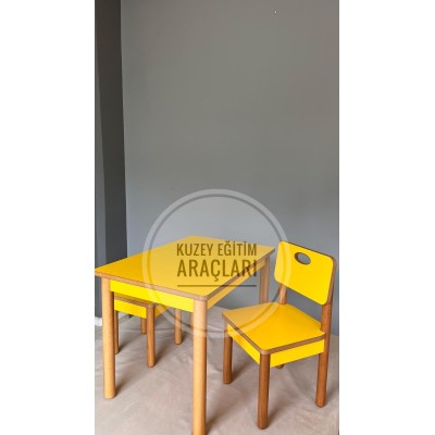 Anaokulu Masası 60*120 cm Ahşap ayaklı 