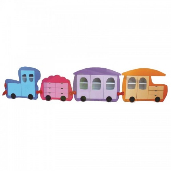 Tren Dolap 400x105x37 cm: Anaokulları İçin Eğlenceli Depolama