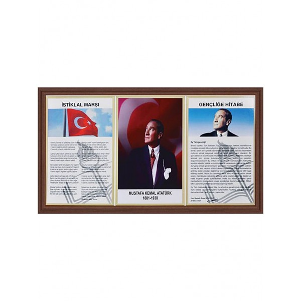 Üçlü Milli Levha Ahşap Çerçeve