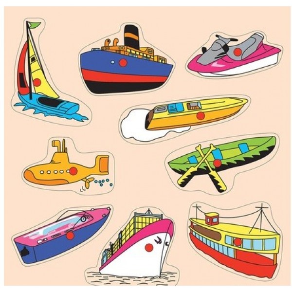 Ahşap Puzzle Deniz Taşıtları (30x30)