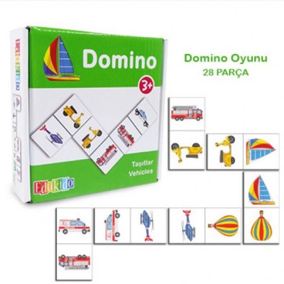 Taşıtlar Domino- Çocuklar İçin Eğitici Aktivite