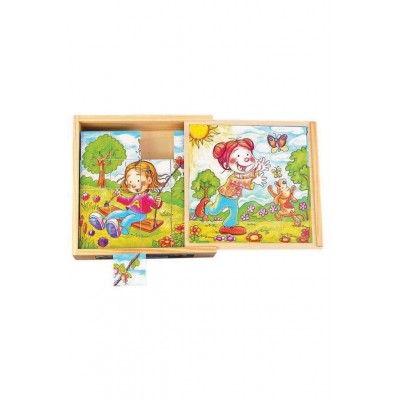 Mevsimler  Ahşap Küp Küp Puzzle