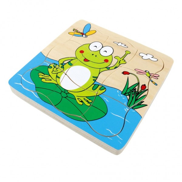 Kurbağa Temalı Kat Kat Puzzle Zeka ve Koordinasyon