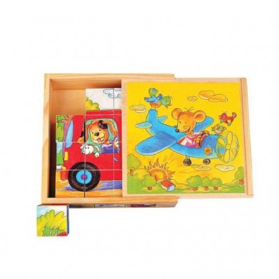 Ahşap  Taşıtlar Küp Puzzle 